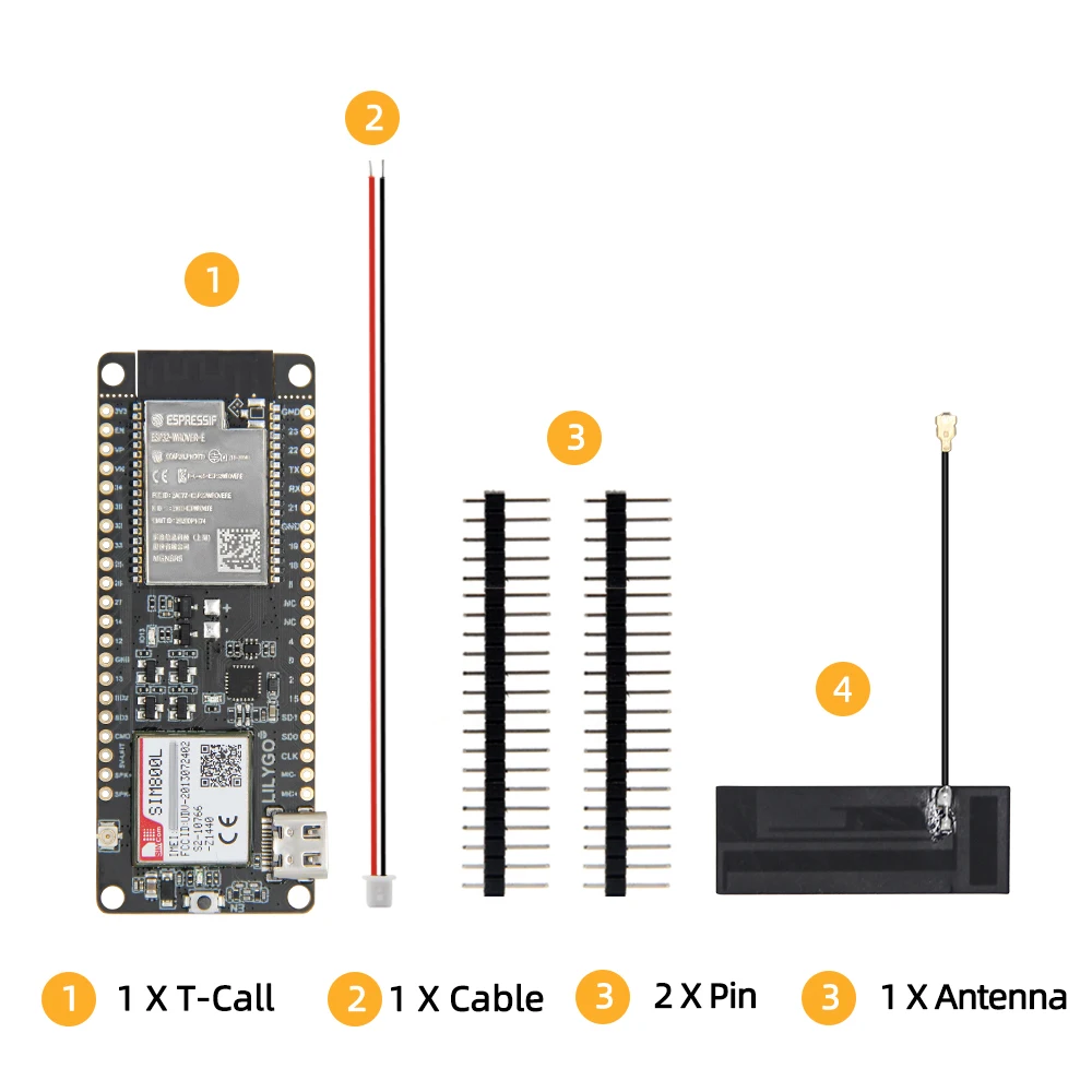 

2026 LILYGO TTGO T-Call V1.4 SIM800L ESP32 Wireless Module SIM Antenna WiFi for Bluetooth Development Board