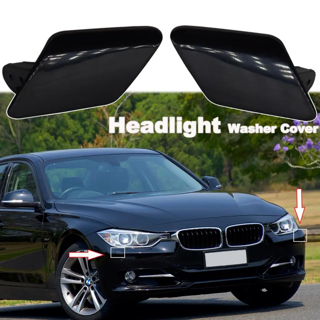 CASHCOW Pair Headlight Washer Nozzle Trim Cover Lid Primed Cap 51117293031 51117293032 For BMW 320i 328i 335i F30 F31 2012-2014