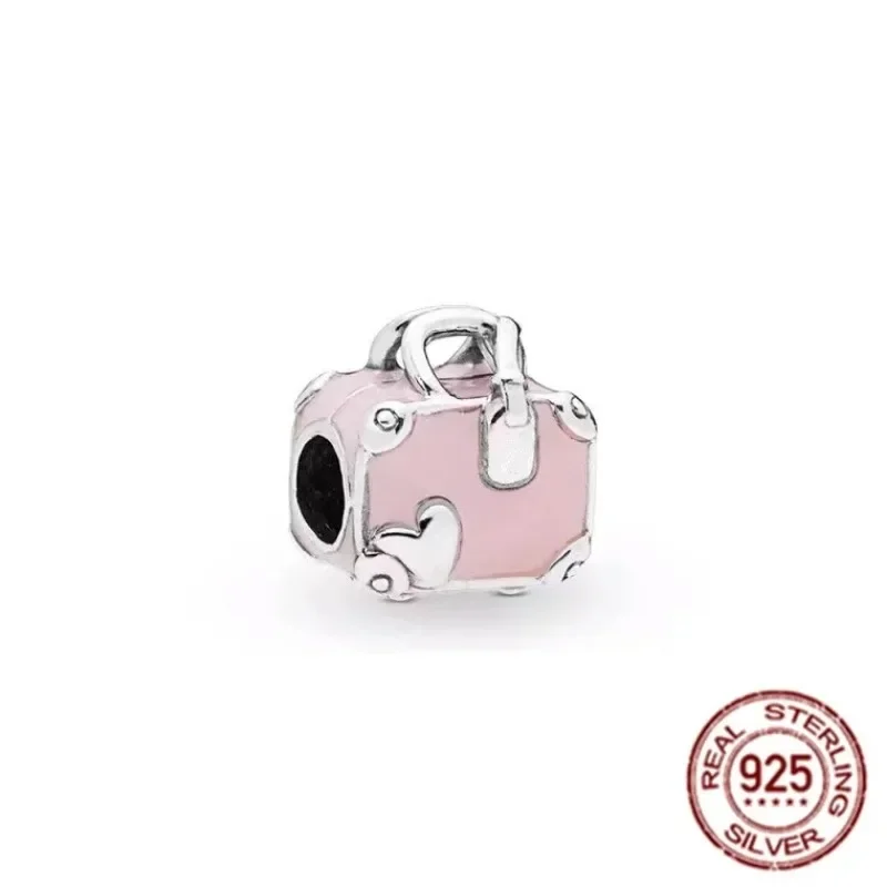 Abalorios de corazón de cristal de Murano para pulsera Pandora, poción de amor Rosa de Plata de Ley 925 Original, regalo de joyería para mujer