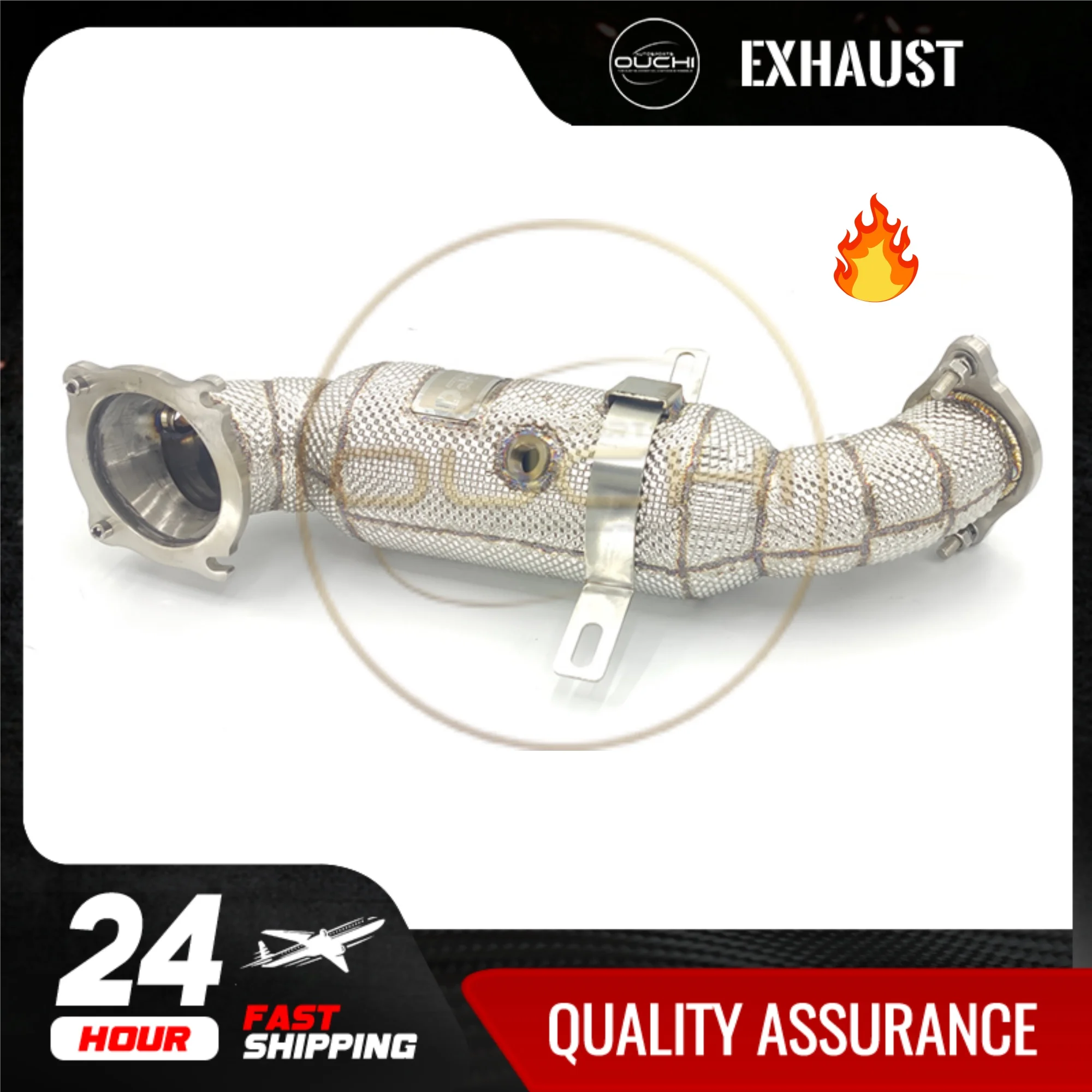 

Fast Shipping in 24 Hours Performance For Alfa Romeo Giulia 2.0T Stainless Steel Exhaust Downpipe With Heat Shield Easy Install