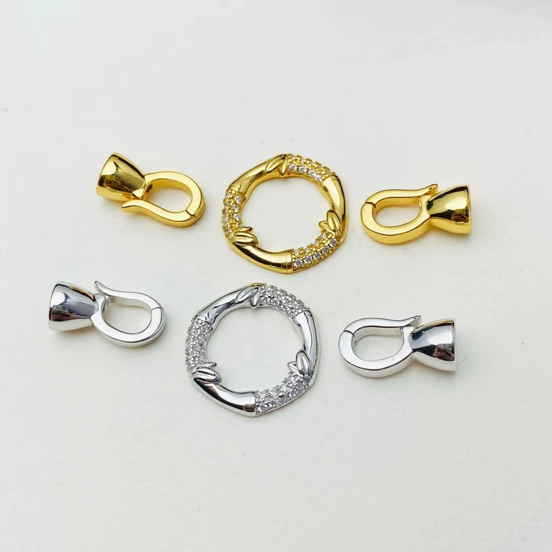 Wholesale DIY 925 Sterling Silver Necklace Bracelet Clasp Hook Jewelry Accessories for 5-15mm Pearls 5pcs/lot