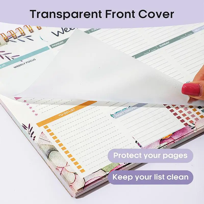 2024 Agenda Planner Desk Weekly Coil Schedule Notepad Multi-Functional Planning Tool For Travel Study Homework Work And Notes