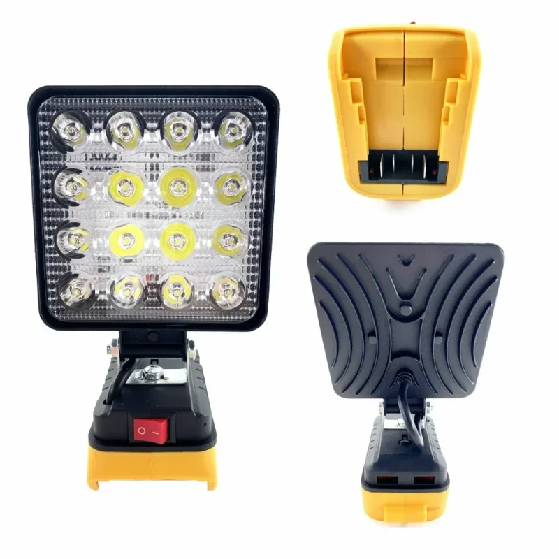 Cordless LED Work Light Flashlight Outdoors Flood Lights For Makita DeWalt Milwaukee 18V Lithium Battery Camping Hiking Lighting