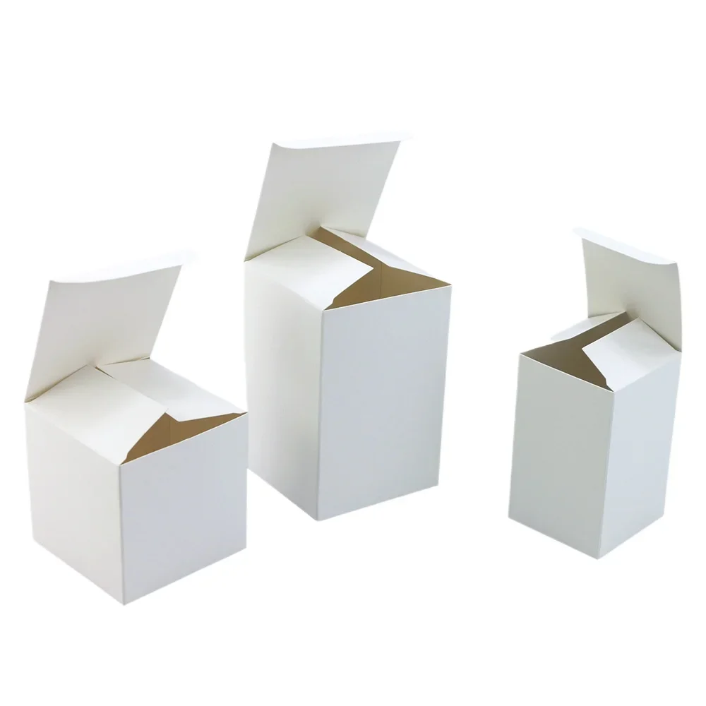 50pcs / white kraft paper box DIY handicrafts packaging box carton Wedding Party Box Multi Size