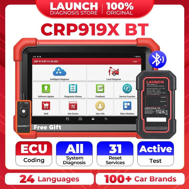 

LAUNCH X431 CRP919X BT Car Diagnostic Tool Obd2 Scanner Automotive Code Reader ECU Coding Diagnosis obd Scan X431 PRO pk CRP919X