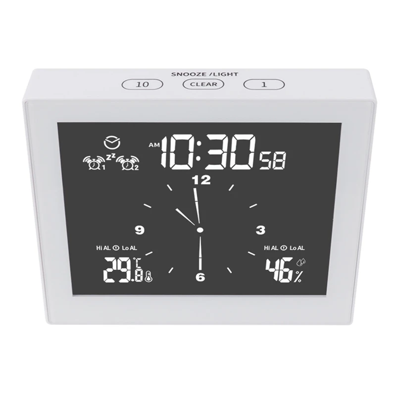 Digital Clock Alarm Clock Thermometer Hygrometer Waterproof Shower Clock Bathroom Clock Countdown Timer For Kitchen