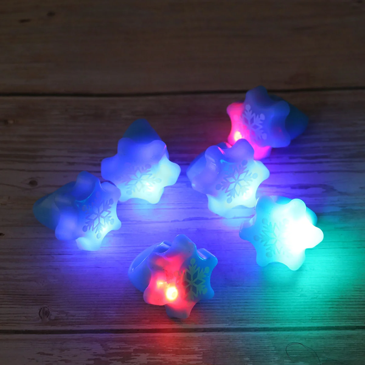 6 Pcs Christmas Party Giveaways Toy Flashing Finger Rings Luminous for Elder