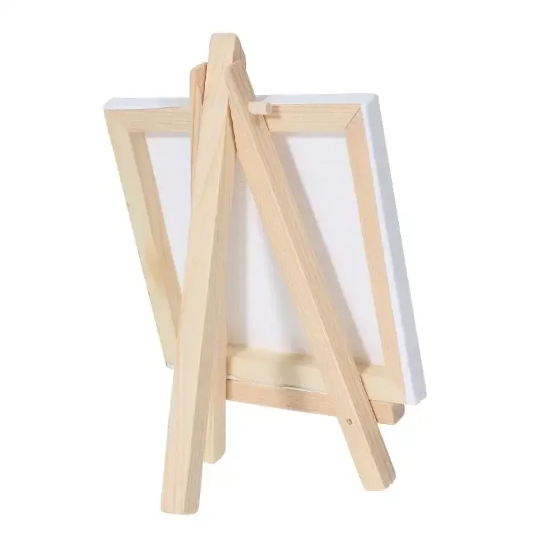 Set Small School Artists Mini +3 Table DIY for Craft Kids 12pcs Painting Canvas Drawing inch X3 Easel 5