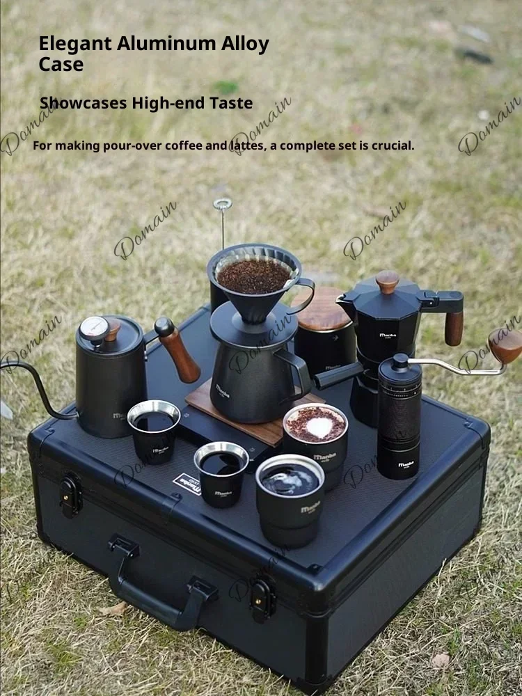 LZ Any Size Custom Camping Travel Hand Drip Coffee Supplies Vintage Full Accessories Thick Stainless Steel Sealed Aluminum