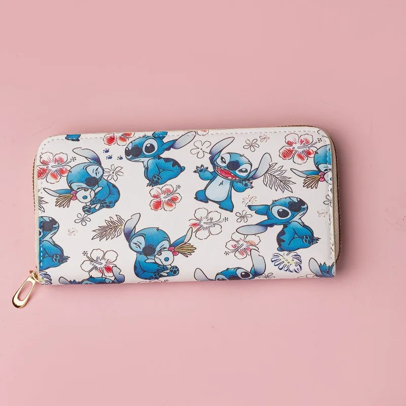 Disney Stitch Wallet for Boys Students Long Zipper Cartoon Mini Small Coin Purse Card Holder Fashion Cute Daily Use