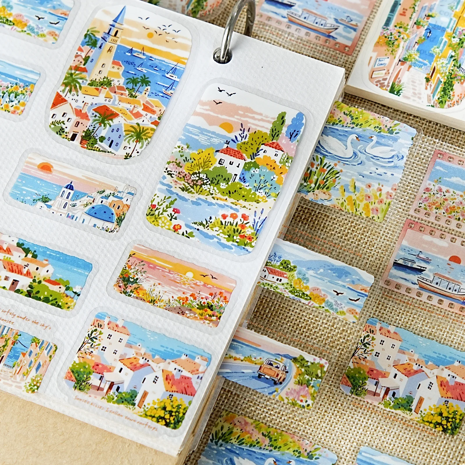 30pcs/1lot Kawaii Stationery Stickers cross mountains and rivers Collection Diary Decorative Scrapbooking