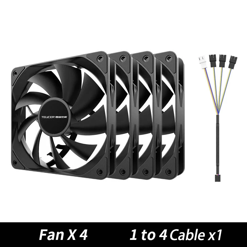Tucer-冷却ファンキット,4ピン,12cm,1800rpm,4ピン,冷却システム,PC