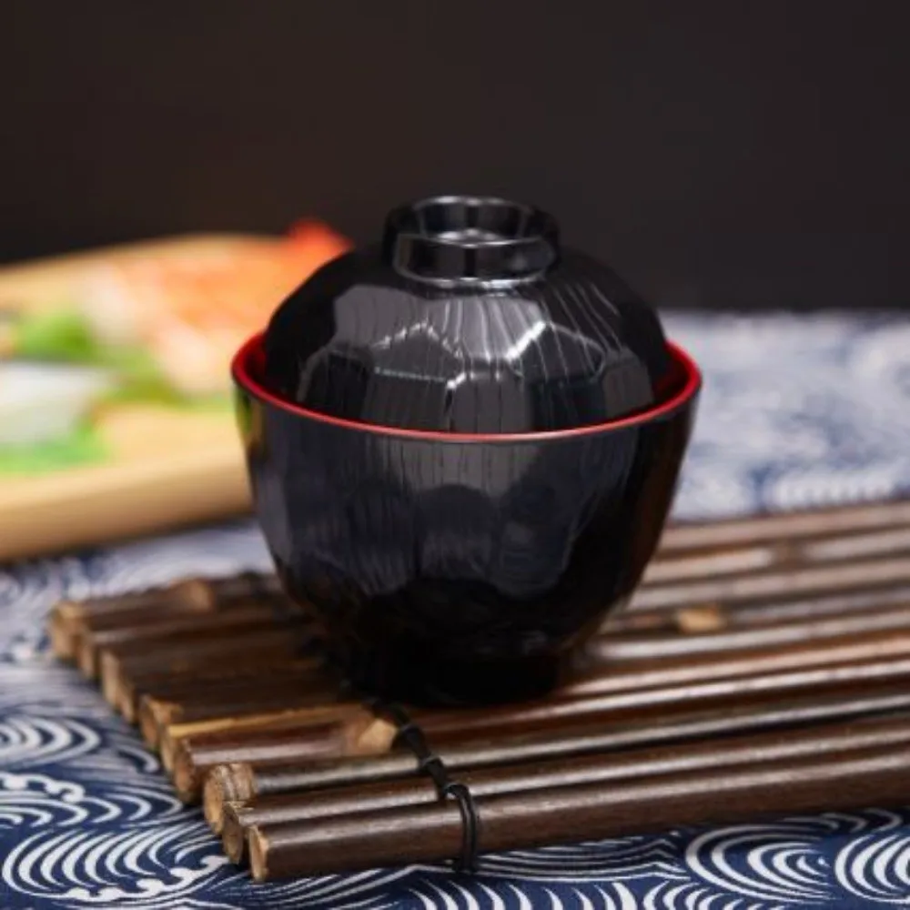 

With Cover Miso Soup Bowl Tableware Soup Serving Japanese Rice Bowl Rice Serving Traditional Soup Bowl with Lid