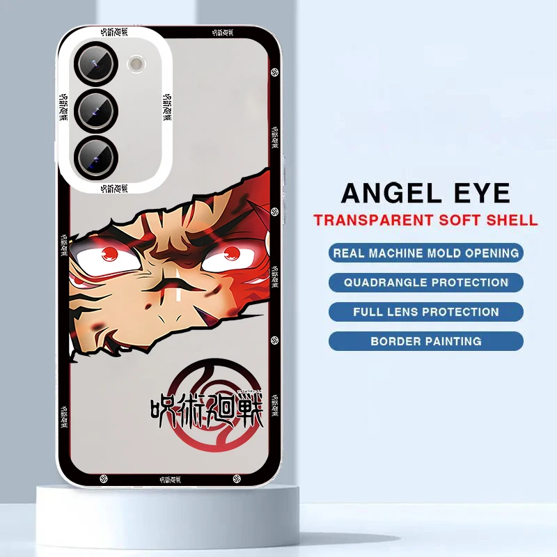 Jujutsu Kaisen Itadori Yuji Angel Eye Phone Case For Samsung S10 S20 S21 S22 S23 S24 Note 10 20 M22 M23 M54 M60 Translucent Capa