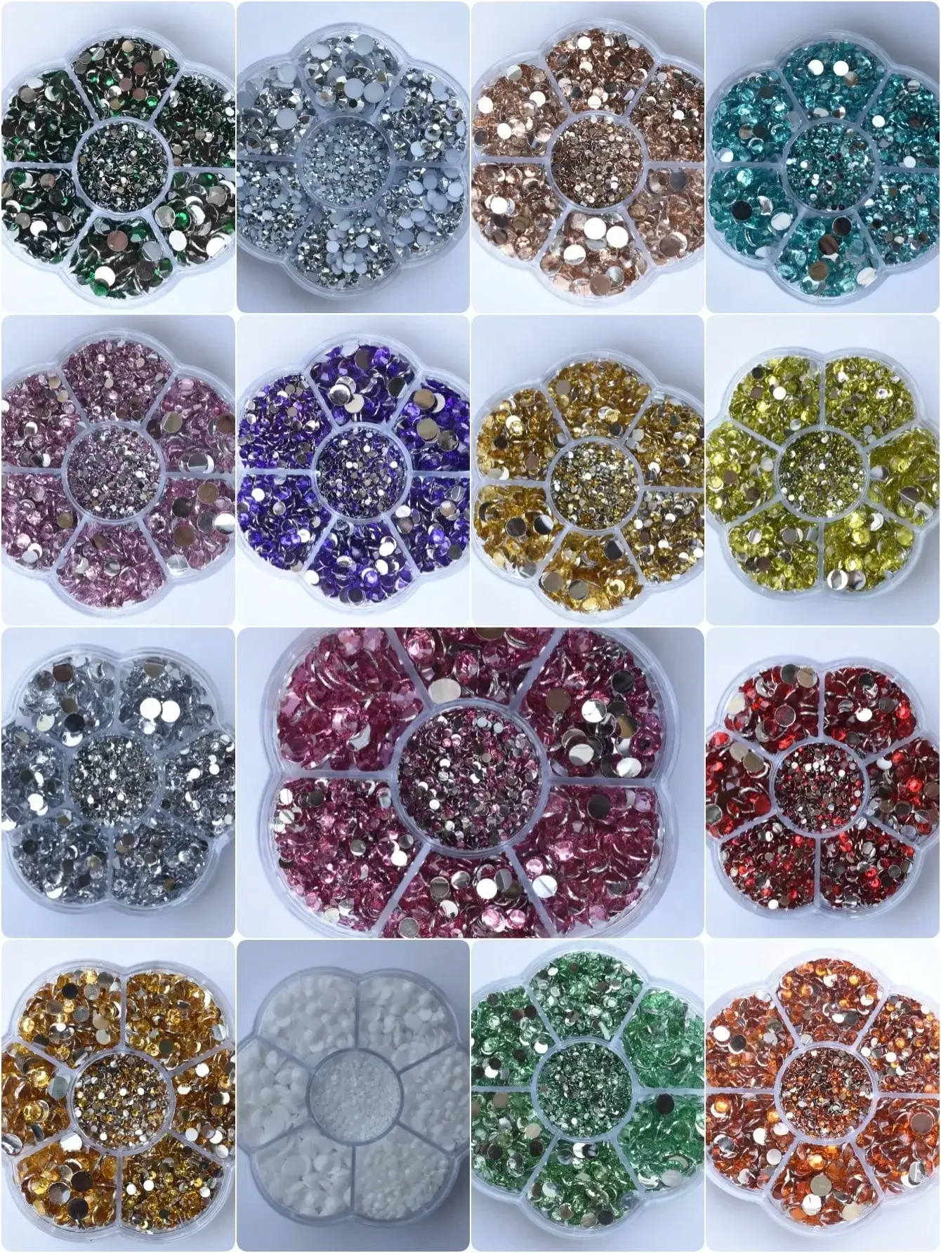 1 BOX Runde Flatback Strasssteine Harz Großhandel Kristall Edelstein Nicht HotFix Schmuck Perlen Diamant 3D Zubehör Glitzer Dekorationen