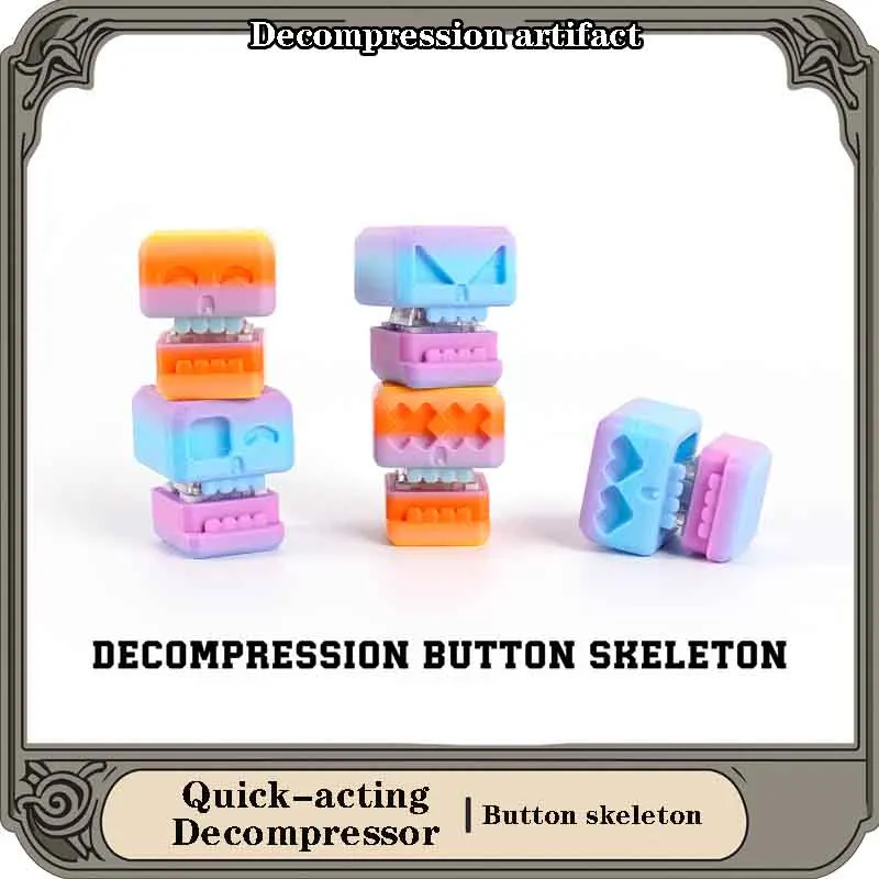 

3D Printed toy Skull decompression button Cartoon Desktop Ornament 3d Printed Animals Home Office Craft Christmas Decora Gift