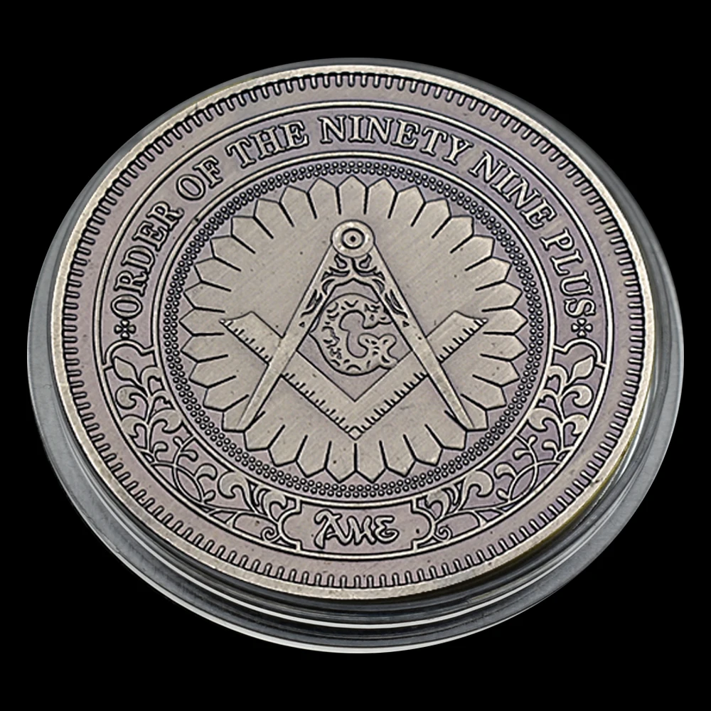 Order of Knights Hospitaller EST·1099 Retro Challenge Coin Freemasonry Commemorative Medal in Capsule Brotherhood Masonic Gift