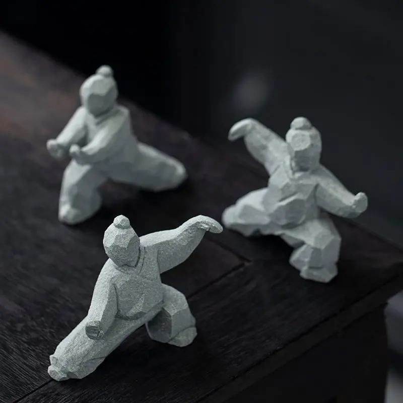 Neue chinesische Stil Tai Chi Kung Fu Kampfkunst Charakter kreative Ornamente für Zuhause, Desktop, Teetischdekorationen – Detail 4