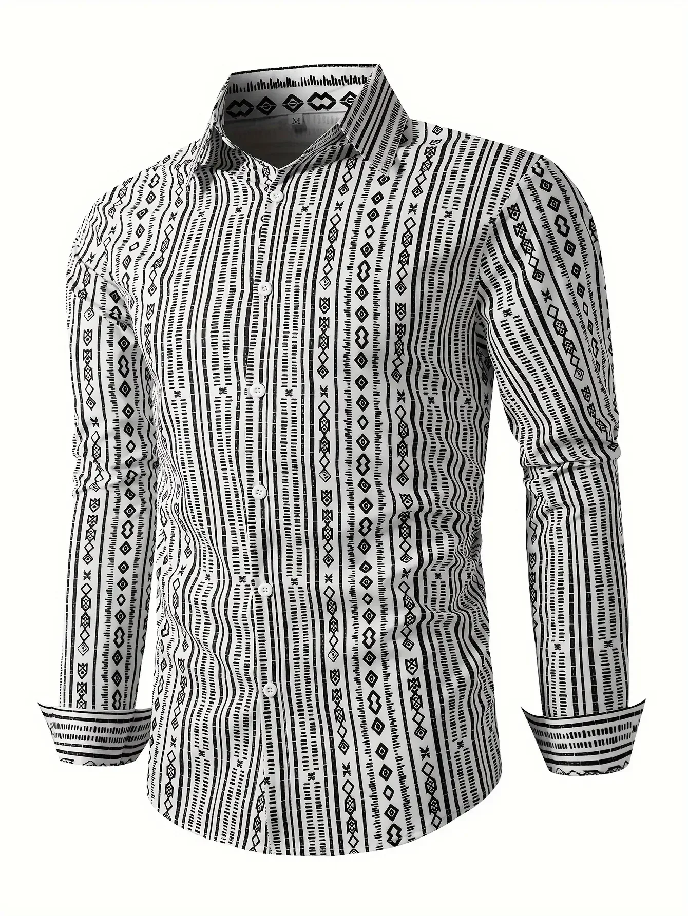 

Men's casual long sleeved striped shirt - classic pointed collar, camisa invierno hombre