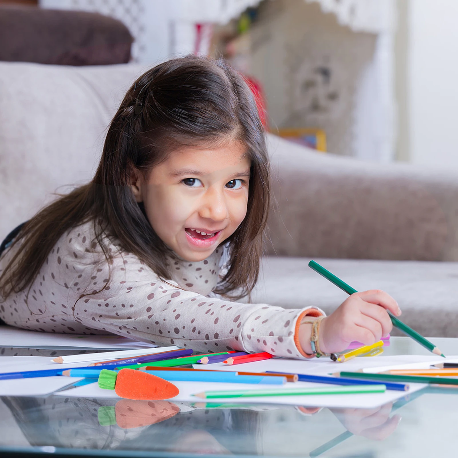 

100Pcs Fun Carrot Shaped Mini Erasers Bulk for Classroom Use Portable Cute Student Supply Erasers Eraser for Office