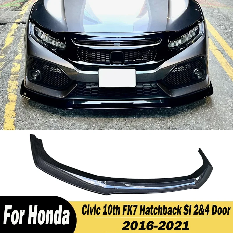 For Honda Civic 10th FK7 Hatchback SI 2&4 Door 2016-2021 3Pcs GR STYLE Car Front Bumper Lip Spoiler Diffuser Body Kits