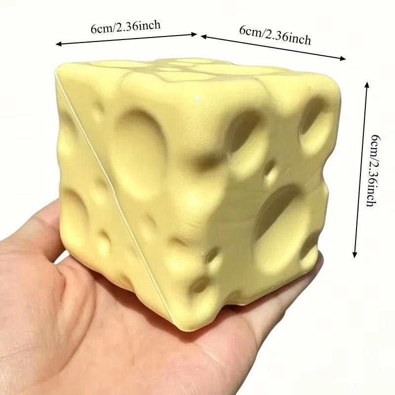 2026 Neuer Käsewürfel-Stressball, großer, formbarer Käse-Quetschball, nicht-pringelndes Fidget-Spielzeug, ASMR-Sensorik-Anti-Stress-Festivalgeschenk
