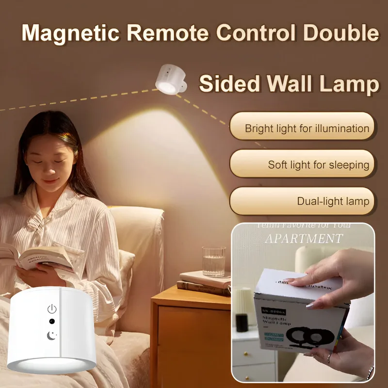 

Limited Special Offer Installation-Free Removable LED Magnetic Remote Control Double-Sided Wall Light Atmosphere Simple