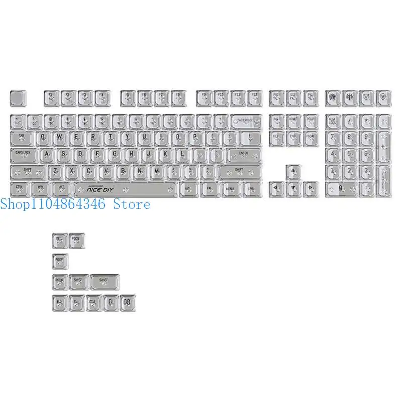 652F 132Keys Backlit MDA Profile Crystal Keycaps Color for Mechanical Keyboards