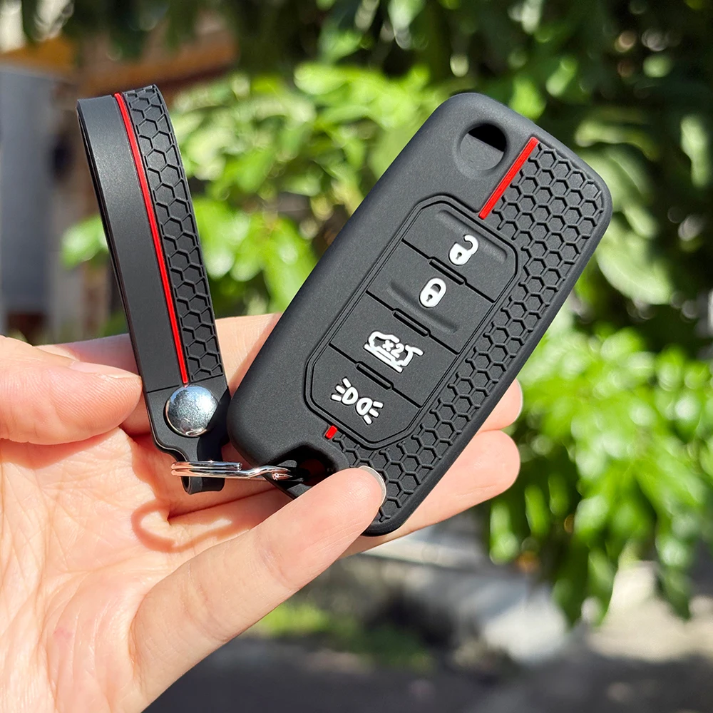 Tapas de llave de coche para Jeep Compass Renegade Cherokee Grand Dodge Ram Charger 1500 Chrysler 300C Jour accesorios de coche funda