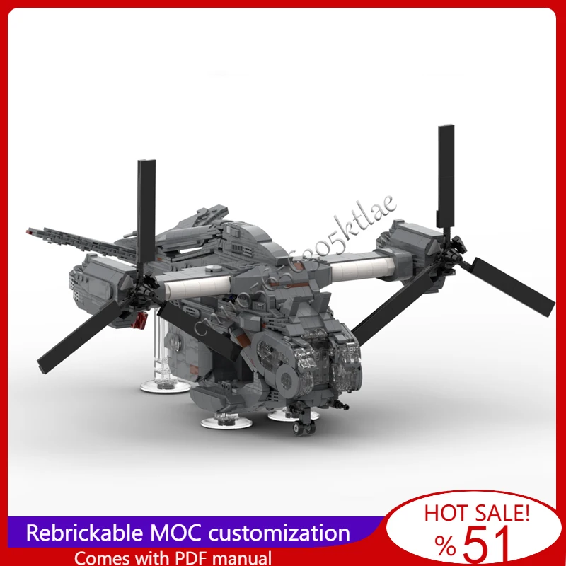 

2386 PCS XVB-1 Vertical Takeoff Landing Tiltrotor Aircraft Model MOC Building Blocks Bricks Creative Assembly Toy Kid Xmas Gifts