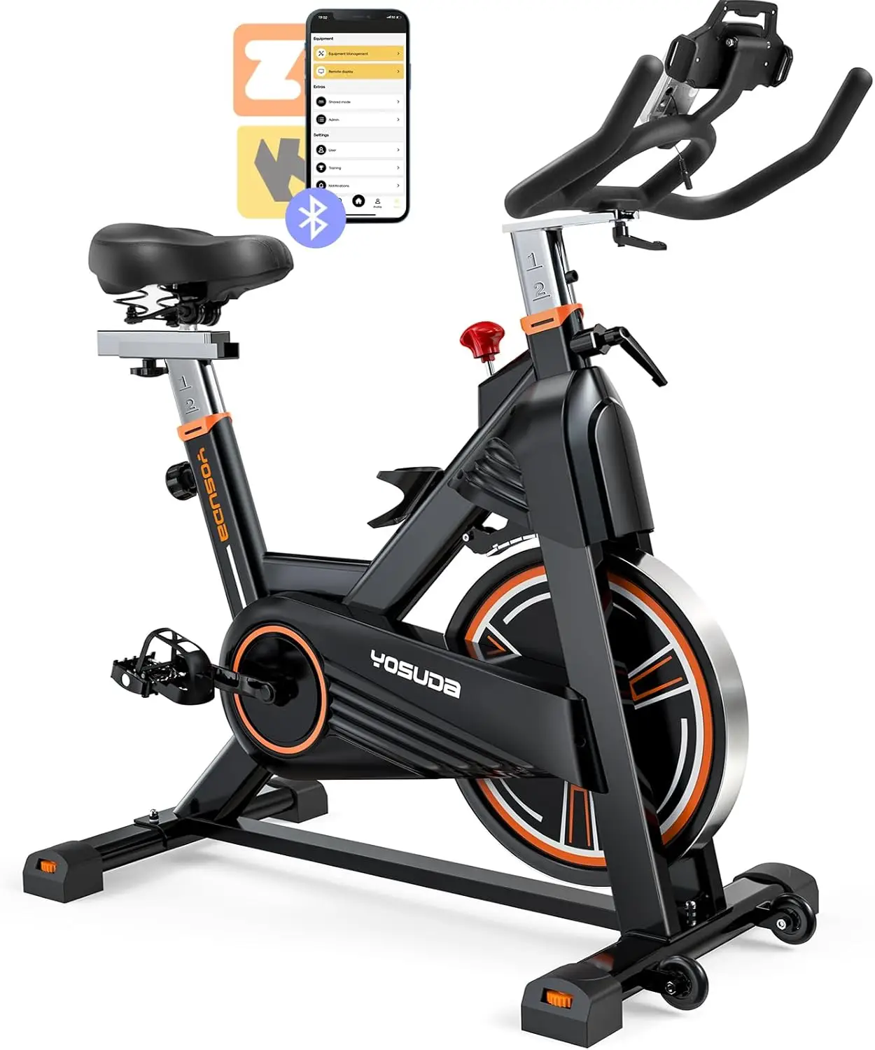 

Magnetic Exercise Bike 350 lbs Weight Capacity - Indoor Cycling Bike Stationary with Comfortable Seat Cushion, Silent