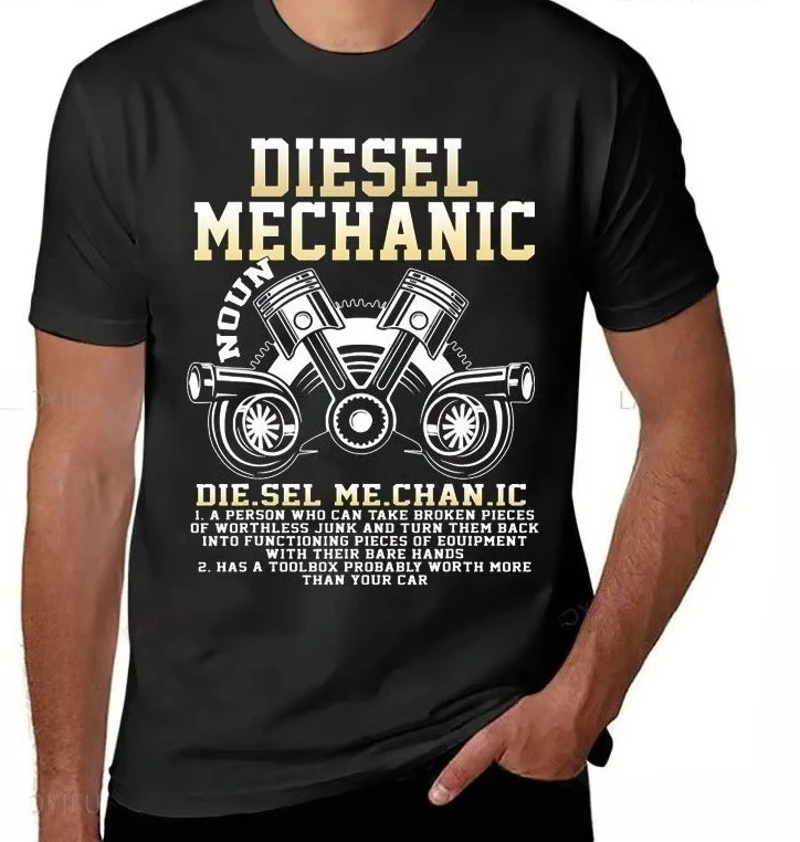 2026 Diesel Motor Diesel Mechanic Quote Graphic Short Sleeve T‑Shirt For Kids Adults Heavy Truck Technician Crew Neck Tee