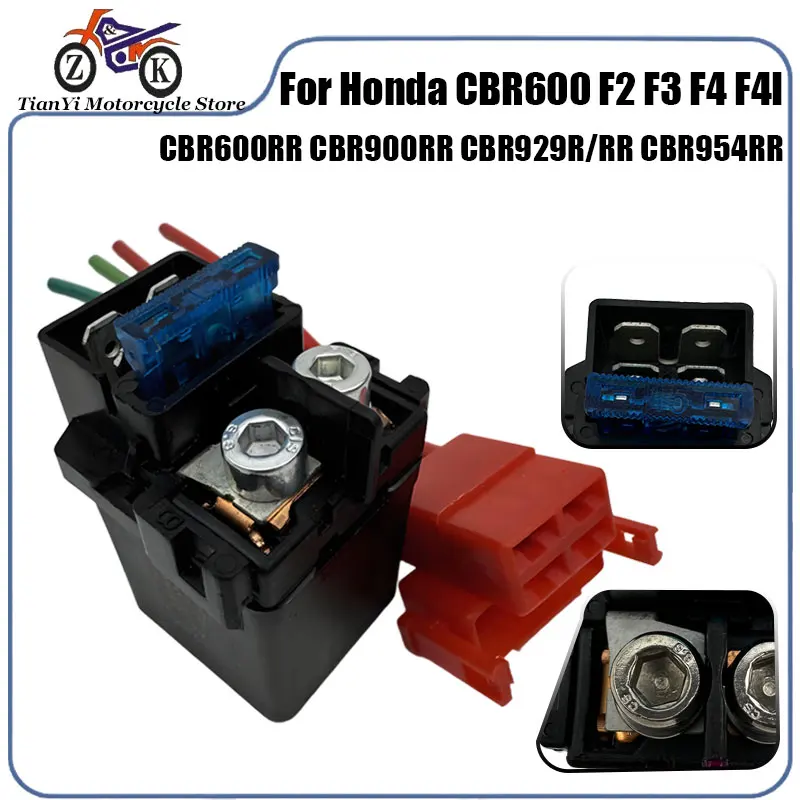 

Motorcycle Starter Solenoid Relay For Honda CBR600RR CBR600F4i CBR900RR CBR929RR CBR954RR CBR1100XX Starter Relay with Plug