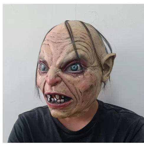 Máscara de Látex de Gollum, Máscara de Terror para Cosplay, Accesorios de Disfraces para Fiestas de Disfraces, Halloween