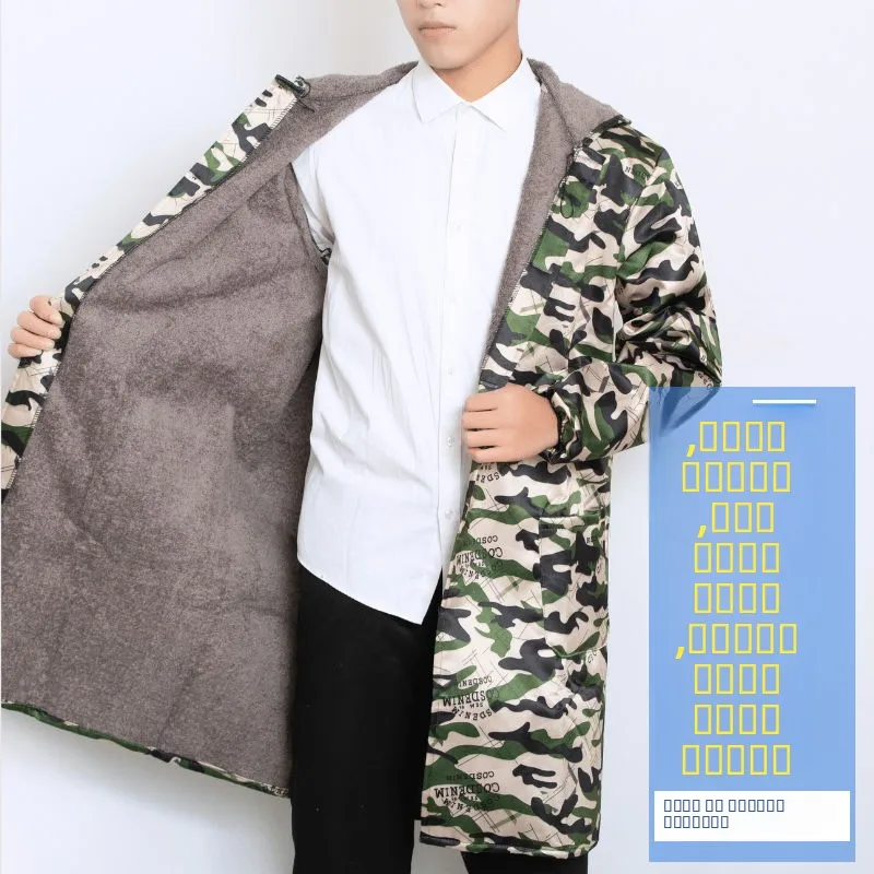 

Thiened Fce Apron Waterproof Oil-resistant Kitchen Wear for Men And Women Winter Work Clothes Dirt-resistant Wear-resist...