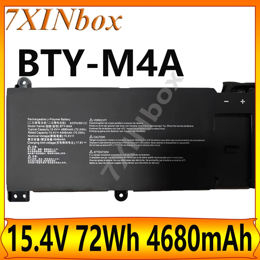 

7XINbox New BTY-M4A 15.4V 72Wh Laptop Battery For MSI Stealth 14 Studio A13VF A12MT A13MT A13VG A1VGG SUMMIT E14 FLIP A13MT A12M