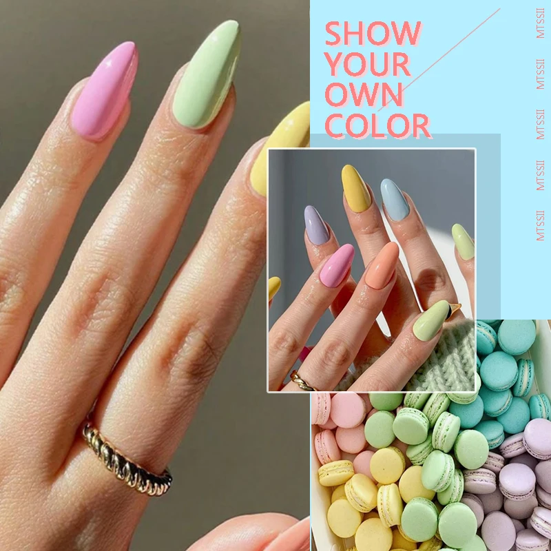 Mtssii 6ml Macaron Candy Gel Nail Polish 240Colors Spring Summer Pink Purple Semi Permanent Nail Art Gel Varnish For Manicure