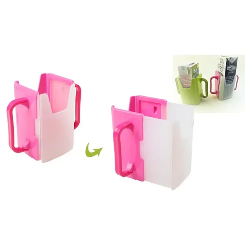 Safe Toddle Practical Self-Helper Juice Milk Box Drinking Box Holder Cup for Baby Kids Handles Supply Cup Holder