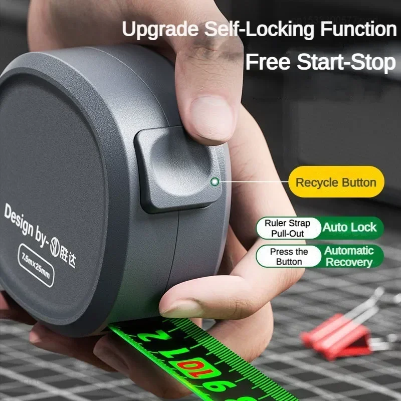 Xiaomi 10m Tape Measure Self-locking Steel Tape Portable Woodworking Measure Gauging Tool Retractable High Precision Meter Ruler