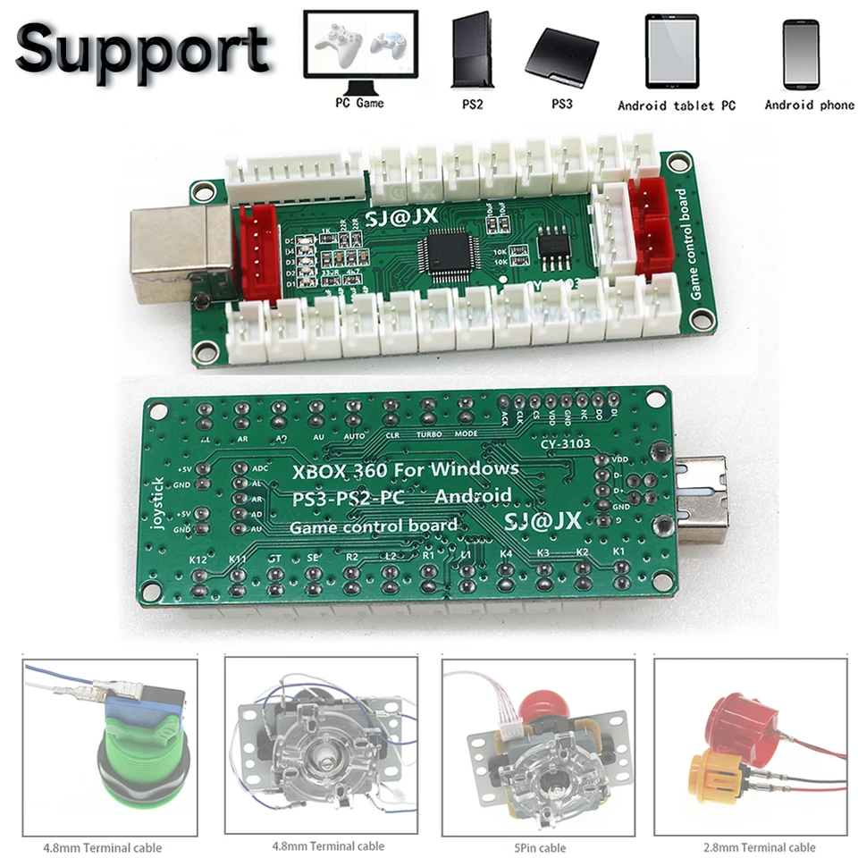 CY3103 USB Joystick Controller for PS3 PS2 PC Arcade Game