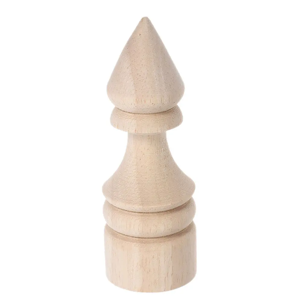 4x10cm Unfinished Solid Wood Roman Column Finials Decorative Bedpost Curtain Rod Tops Flagpole Toppers DIY Craft Furniture