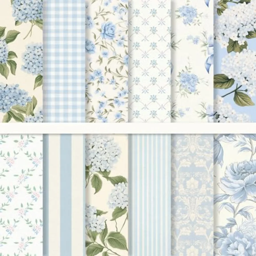 

24 Sheet 6 x 6 Inch Light Pattern Paper Spring Summer Floral Double Sided Craft Scrapbook Specialty Paper for DIY Card Making P