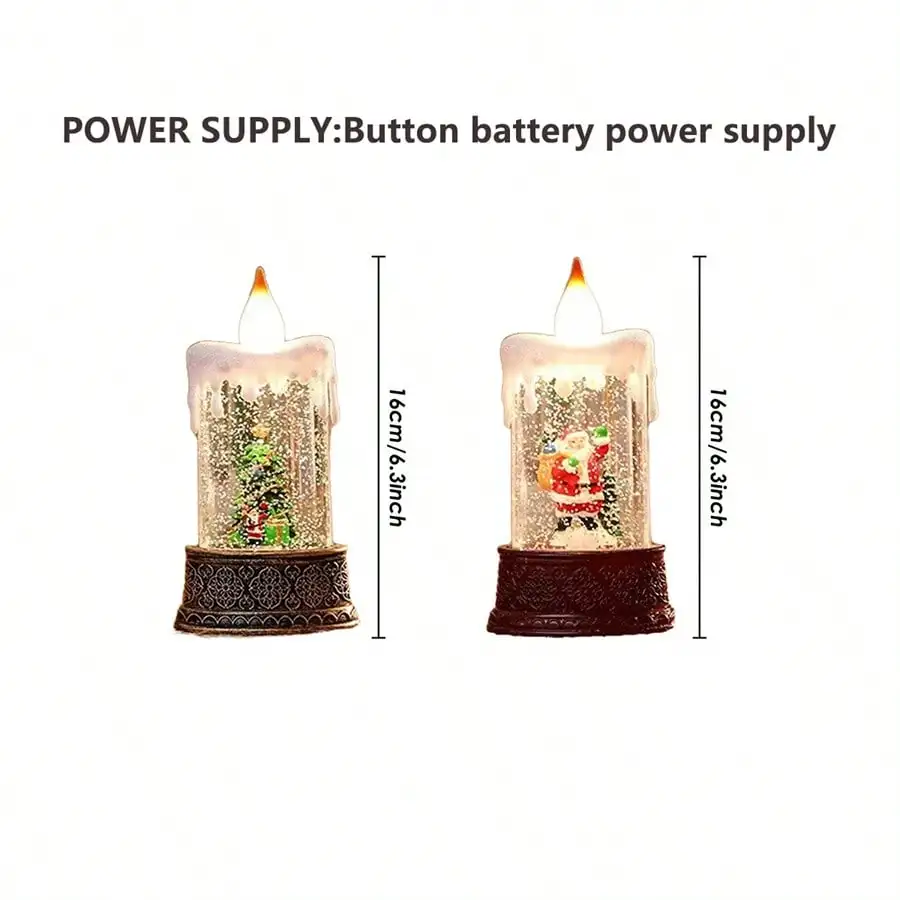 Christmas Glowing Candle Lamp, Dripping Wax Desk Decor, Holiday Home Party Ornament & Xmas Gift