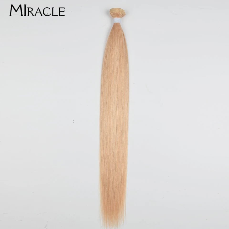 MIRACLE 24‘’ Synthetic Hair Extension Women Hair Bundle Brown 613 Red Fake Hairpiece Straight Hair Weaving Heat Resistant