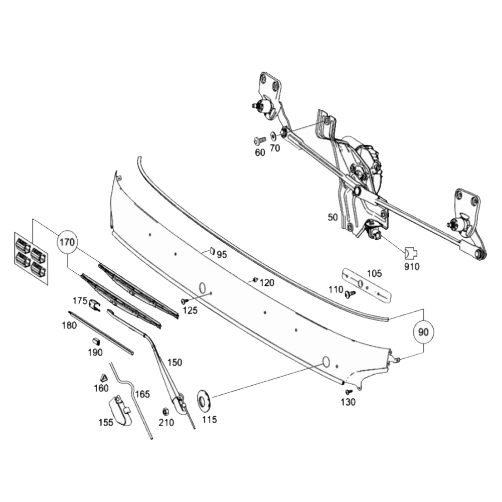 A9608201881 24V Wiper Motor for Mercedes-Benz Actros MP4 2546 Truck Parts A9608200081 9608201881