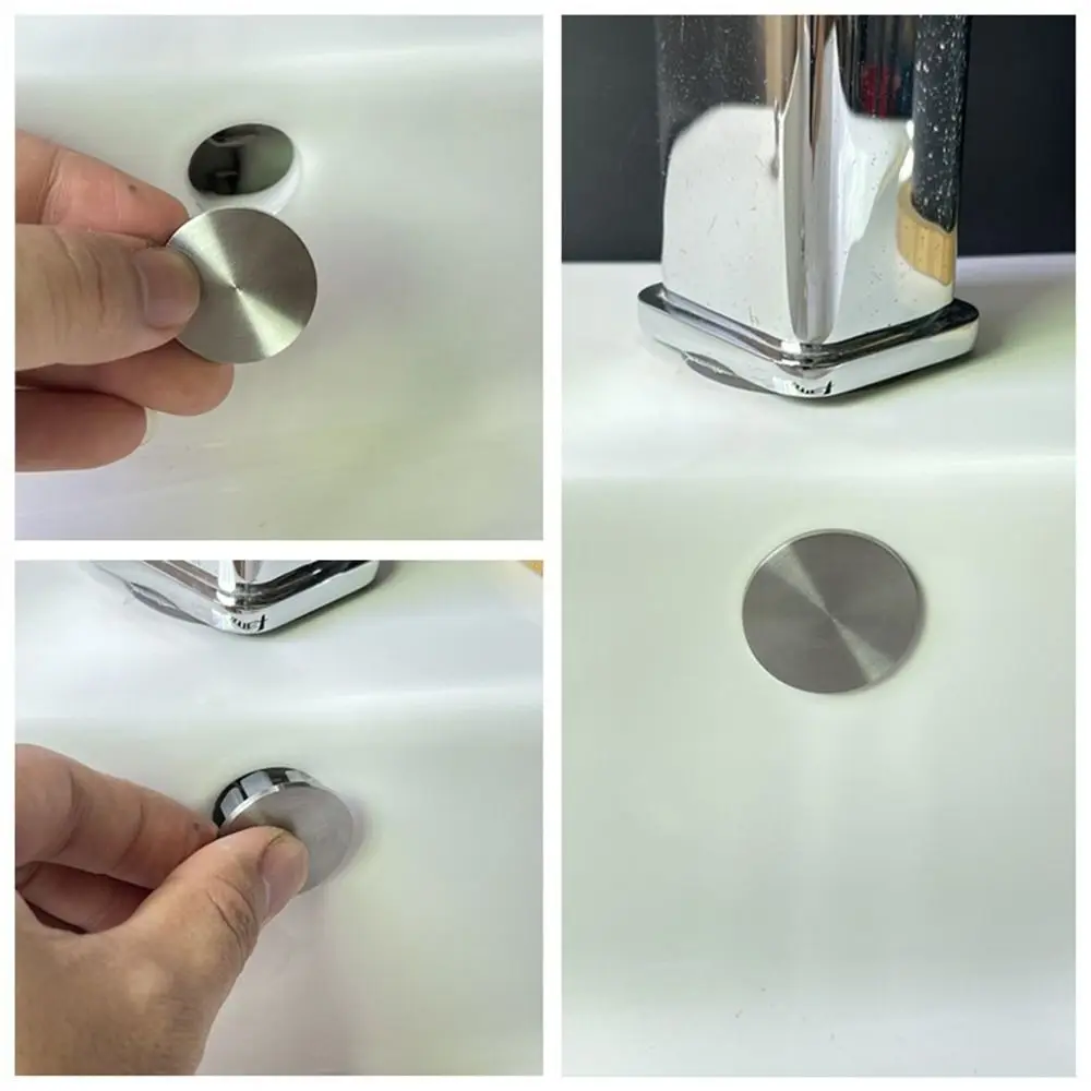 Stainless Steel Sink Overflow Covers Round Replacement Wash Basin Overflow Ring Plug Sink Hole Cover Kitchen Bathroom Supplies