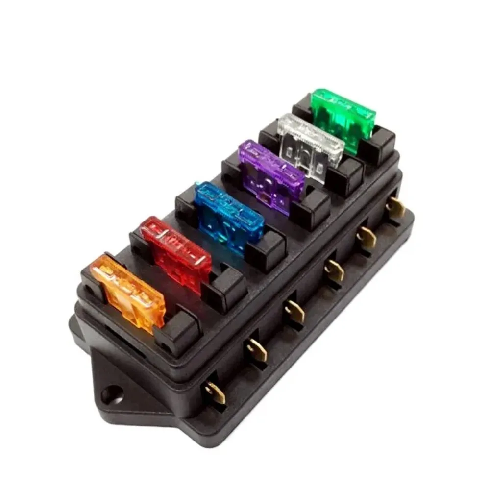 

New Block with 6 Standard Fuses 6 Way Fuse Holder Box Car Vehicle Automotive Circuit Blade Fuse Tool