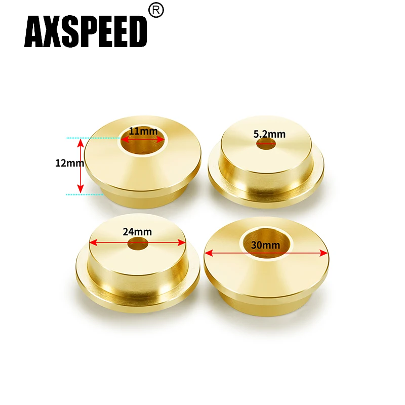 

AXSPEED 4Pcs Brass Spring Retainers Shock Counterweight Hub Cup for 1/6 RC Crawler Car Axial SCX6 AXI05000 JLU Upgrade Parts