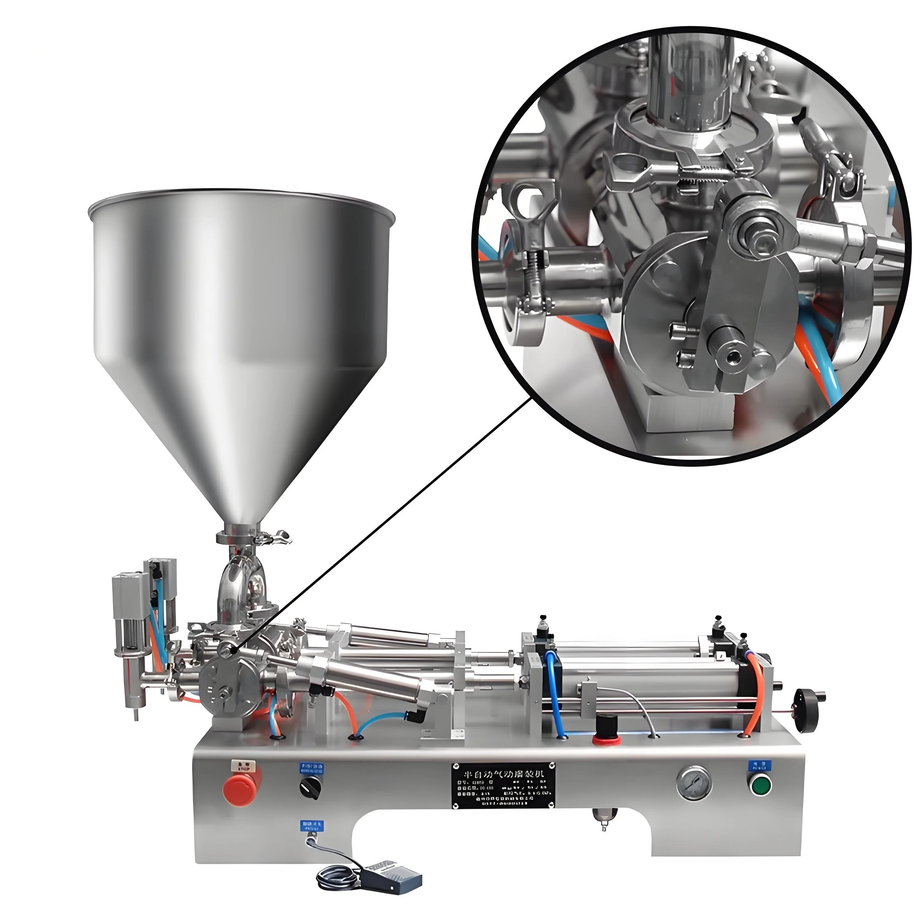 

-oo Semi Fluid Paste Liquid Filling Machine for Honey Sauces Facial Cleansers Filling Machines Single Double Pneumatic