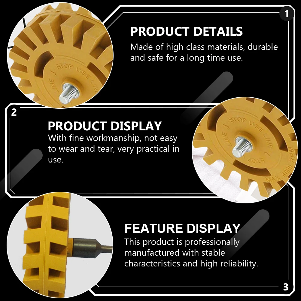 ゴム除去用空気圧消しゴム ゴールデンデカールリムーバー クリーニング用品 脱ガムホイール ゴム消しゴムホイール 空気圧工具 ガラス